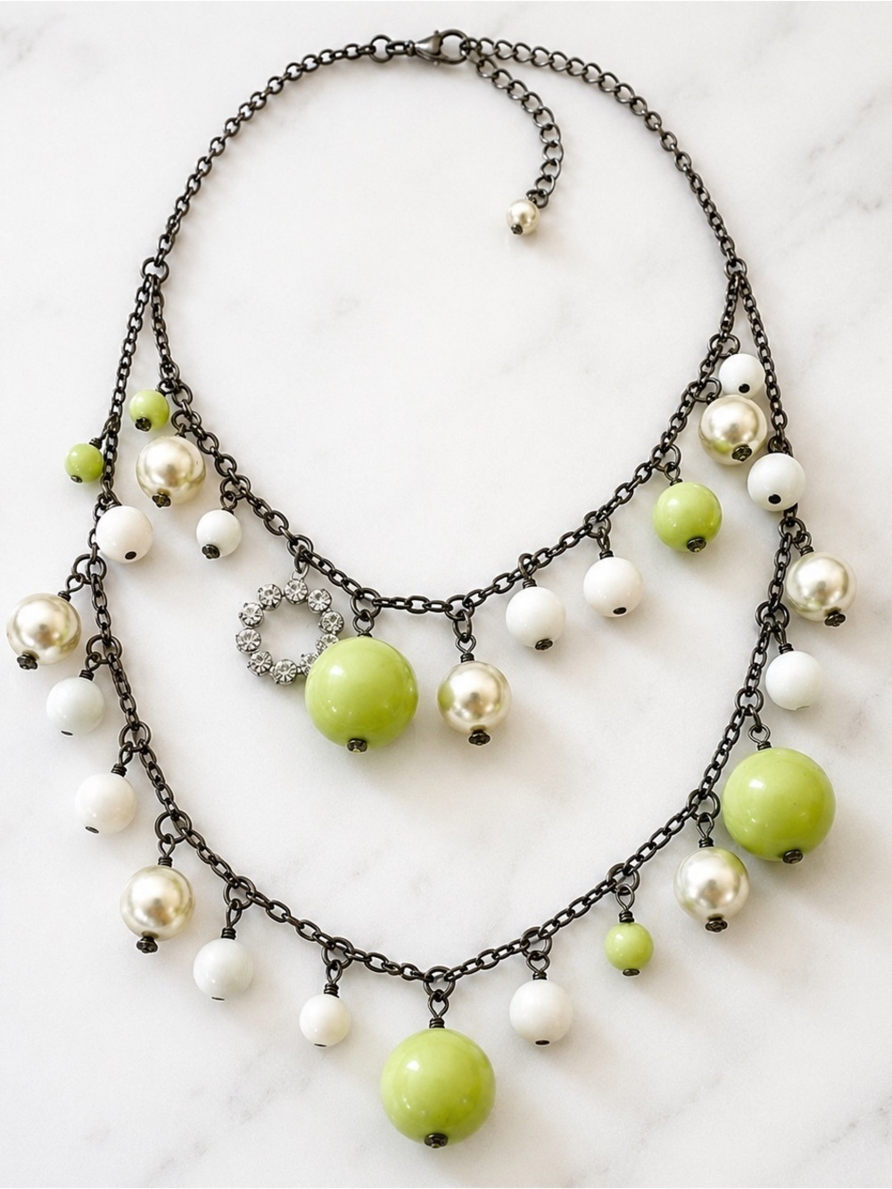 Subversive for Target Layered Statement Necklace | Vintage Style Beaded Charm